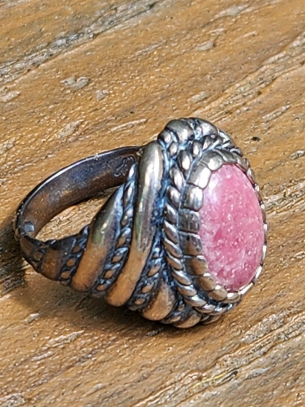 Carolyn Pollack Sterling Silver PINK RHODOCHROSITE STONE RING, size 8 - Picture 3 of 14